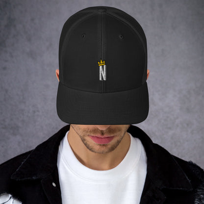 N Crown Logo Curved Bill Trucker Cap