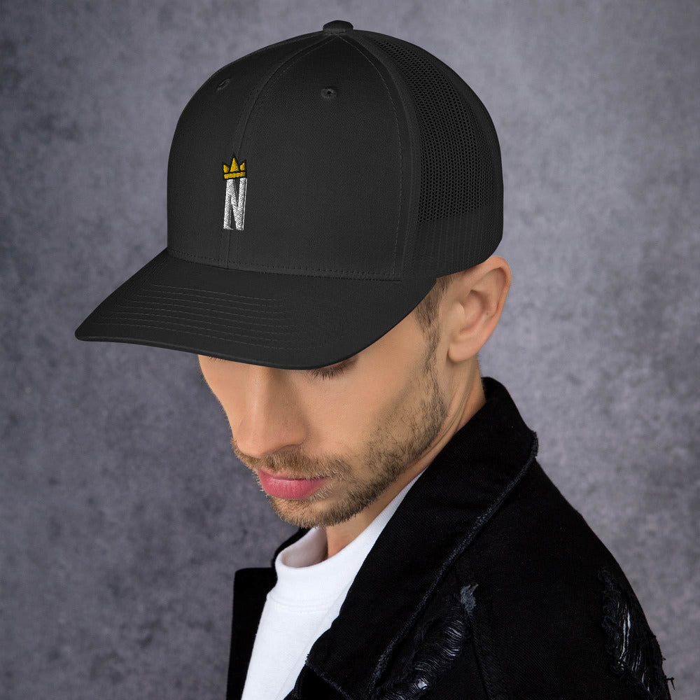 N Crown Logo Curved Bill Trucker Cap