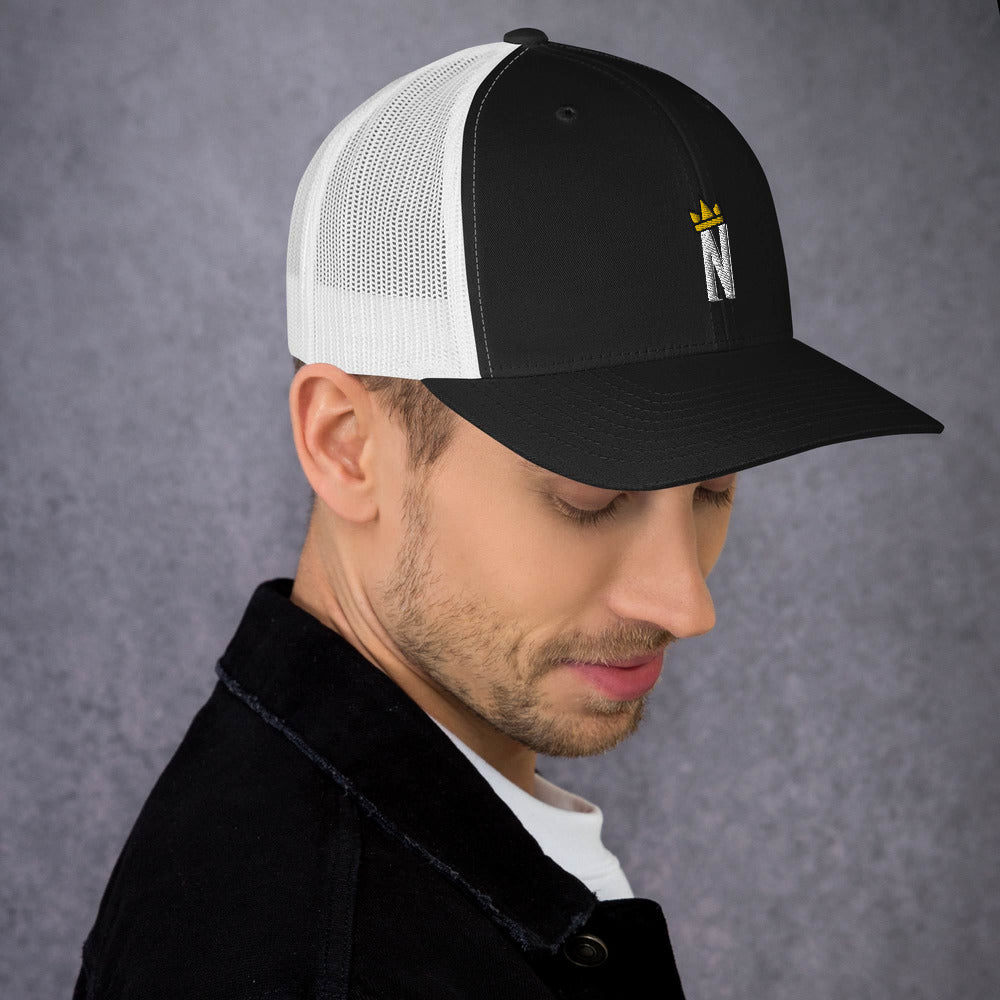 N Crown Logo Curved Bill Trucker Cap