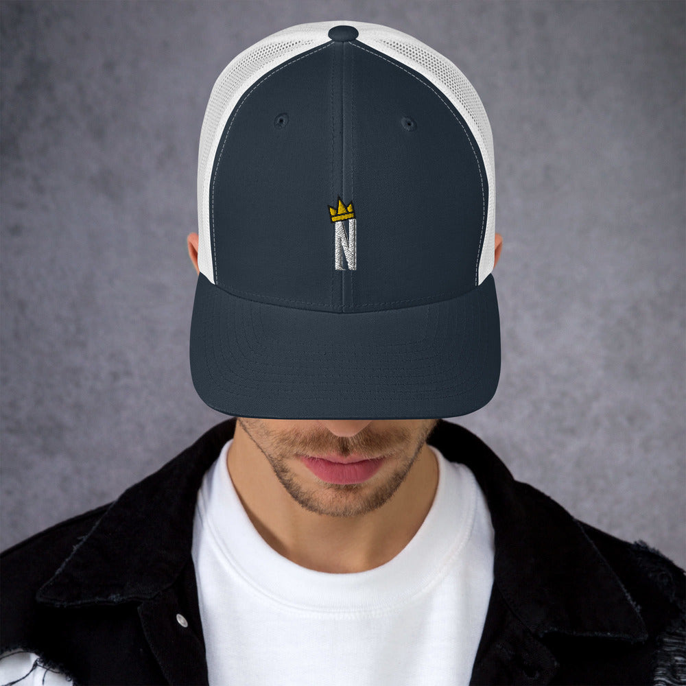 N Crown Logo Curved Bill Trucker Cap