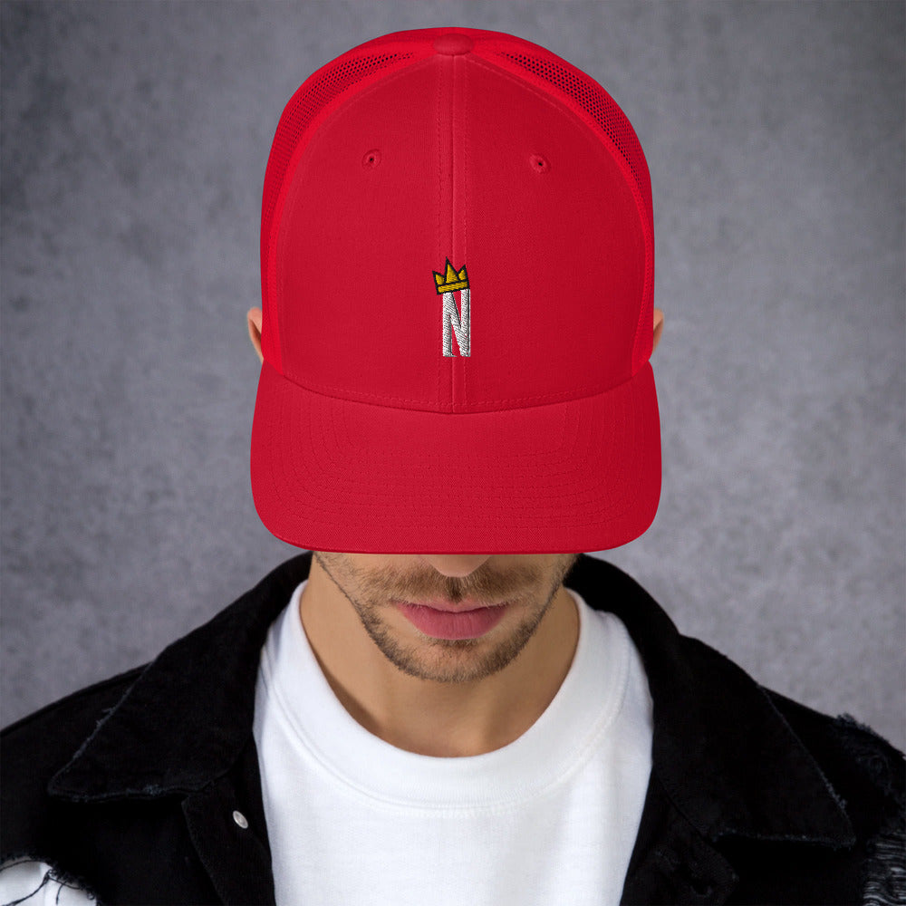 N Crown Logo Curved Bill Trucker Cap